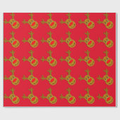 Kerstrendiergezicht Cadeaupapier (Vlak)