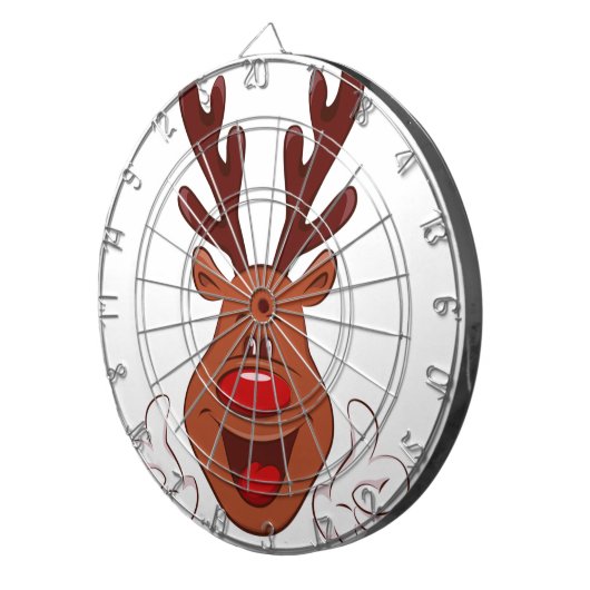 Kerstrendiergezicht Dartbord (Voorkant Rechts)