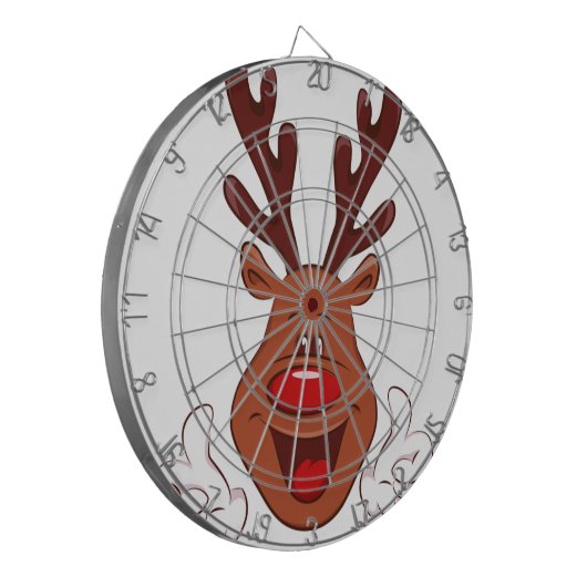 Kerstrendiergezicht Dartbord (Voorkant Links)