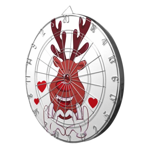 Kerstrendiergezicht Dartbord (Voorkant Rechts)