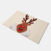 Kerstrendiergezicht Deurmat (Schuin)