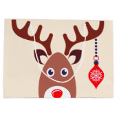 Kerstrendiergezicht Groot Cadeauzakje (Achterkant)