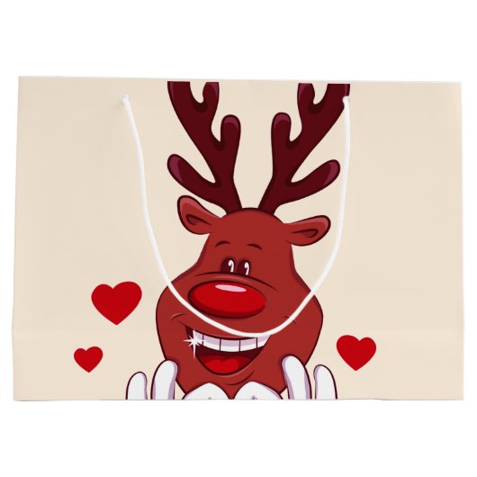 Kerstrendiergezicht Groot Cadeauzakje (Achterkant)