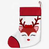 Kerstrendiergezicht Kleine Kerstsok (Achterkant)