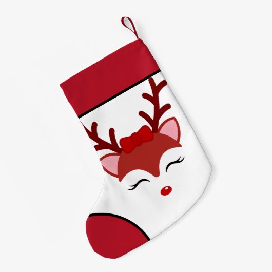 Kerstrendiergezicht Kleine Kerstsok (Achterkant (Hangend))