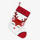 Kerstrendiergezicht Kleine Kerstsok (Voorkant (Hangend))