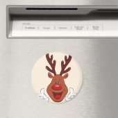 Kerstrendiergezicht Magneet (Insitu (Vaatwasser))