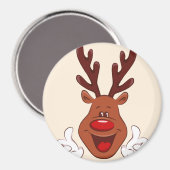 Kerstrendiergezicht Magneet (Voorkant / Achterkant)