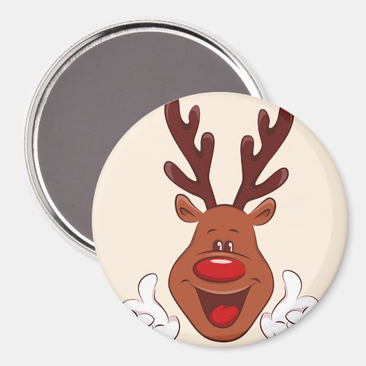 Kerstrendiergezicht Magneet (Voorkant / Achterkant)