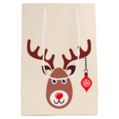 Kerstrendiergezicht Medium Cadeauzakje (Achterkant)
