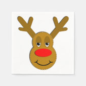 Kerstrendiergezicht Servet (Voorkant)
