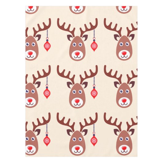 Kerstrendiergezicht Tafelkleed (Voorkant)