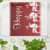 Kerstrendierhanddoeken, aangepaste vakantiehanddoe theedoek (Gevouwen)