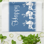 Kerstrendierhanddoeken, aangepaste vakantiehanddoe theedoek (Gevouwen)