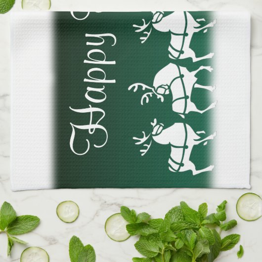 Kerstrendierhanddoeken, aangepaste vakantiehanddoe theedoek (Gevouwen)