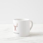 Kerstrendierhert gepersonaliseerde naam espresso kop (Voorkant rechts)