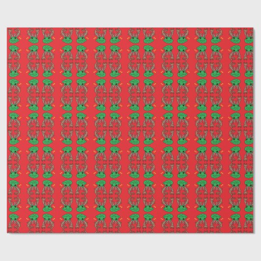 kerstrendierkikkerpapier cadeaupapier (Vlak)