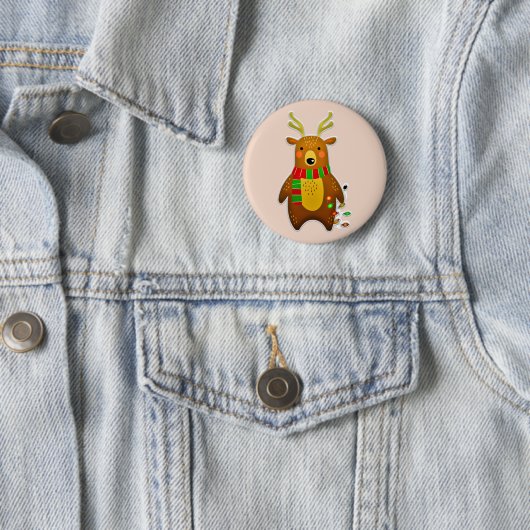 kerstrendierknop ronde button 5,7 cm (In situ)