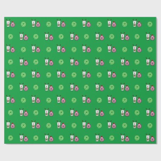 Kerstrendierkoffie en Santa Donut Cadeaupapier (Vlak)