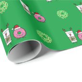 Kerstrendierkoffie en Santa Donut Cadeaupapier (Rol Hoek)