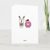 Kerstrendierkoffie en Santa Donut Feestdagen Kaart (Achterkant)