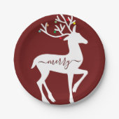 Kerstrendierlijk Bourgundy Papieren Bordje (Voorkant)