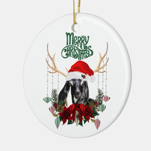 Kerstrendierlijk Kind met kruid Keramisch Ornament (Links)