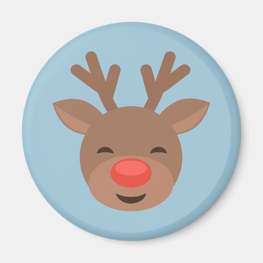 Kerstrendierlijk Rudolf op lichtblauw Magneet (Voorkant)