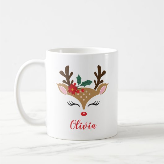 Kerstrendierlijk schild koffiemok (Links)