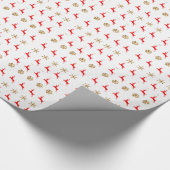 Kerstrendierlijk Snowflake rood Cadeaupapier (Hoek)