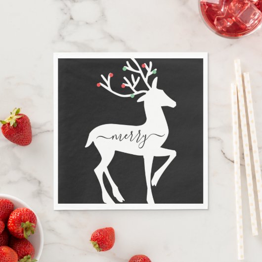 Kerstrendierlijk zwart papier servet (Insitu)
