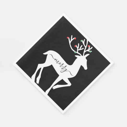 Kerstrendierlijk zwart papier servet (Hoek)