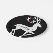 Kerstrendierlijk zwart papieren bordje (Gekanteld)