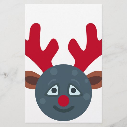 kerstrendiermaan emoji briefpapier (Voorkant)