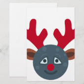 kerstrendiermaan emoji briefpapier (Voorkant / Achterkant)