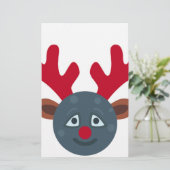 kerstrendiermaan emoji briefpapier (Staand voorkant)