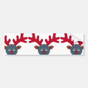 kerstrendiermaan emoji bumpersticker