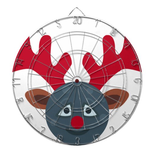 kerstrendiermaan emoji dartbord (Voorkant)