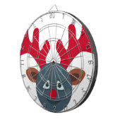 kerstrendiermaan emoji dartbord (Voorkant Rechts)