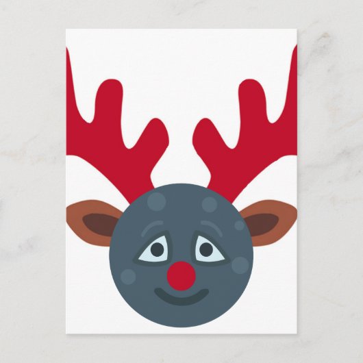 kerstrendiermaan emoji feestdagenkaart (Voorkant)