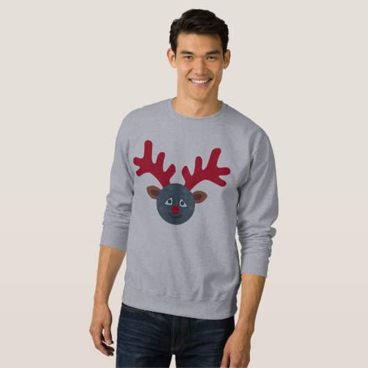kerstrendiermaan emoji mannen sweatshirt (Voorkant volledig)