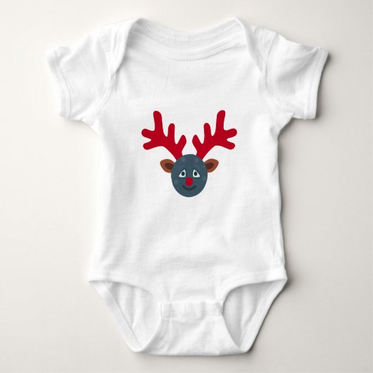kerstrendiermaan emoji romper (Voorkant)