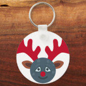 kerstrendiermaan emoji sleutelhanger (Voorkant)