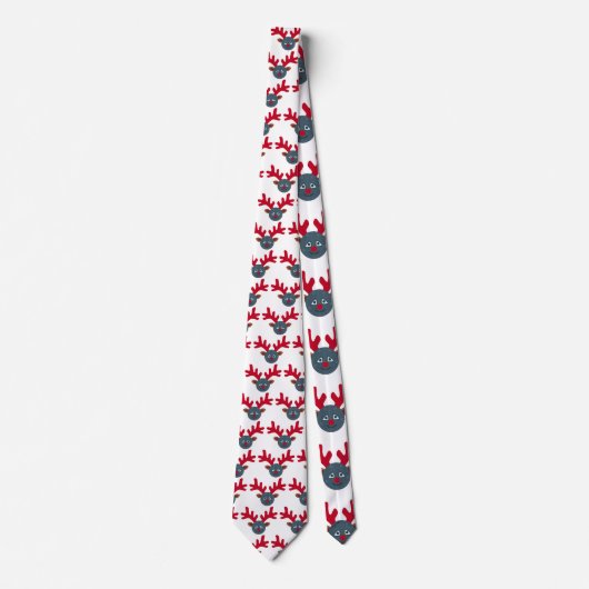 kerstrendiermaan emoji stropdas (Voorkant)