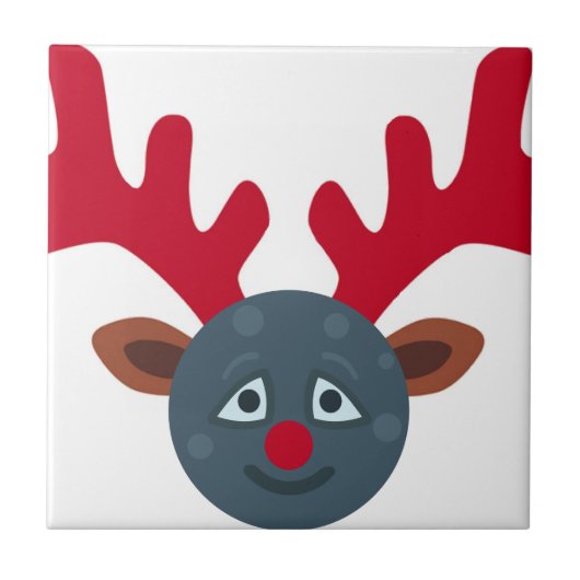kerstrendiermaan emoji tegeltje (Voorkant)