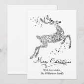 Kerstrendierminimalistisch zwart wit feestdagenkaart (Voorkant / Achterkant)