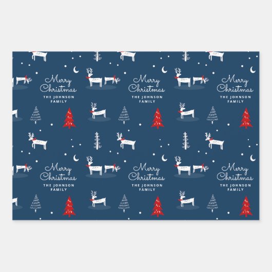 Kerstrendiernaam Inpakpapier Vel (Voorkant 3)