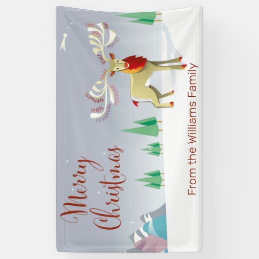 Kerstrendiernaam Spandoek (Verticaal)