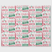 kerstrendiernamen cadeaupapier (Vlak)