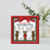 Kerstrendierpartij/uitnodiging Kaart (Staand voorkant)